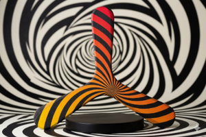 Boomerang tripale Spirale en bois