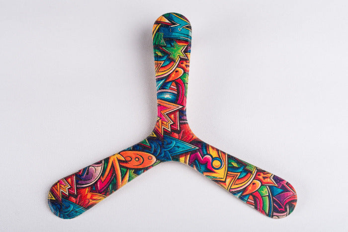 boomerang pour gaucher Urbain tripale motifs graffiti