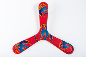 Boomerang Dragons en bois artisanal – design fantastique, idéal pour collection et cadeau original