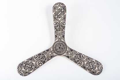 Boomerang Samoa imprimé en bois