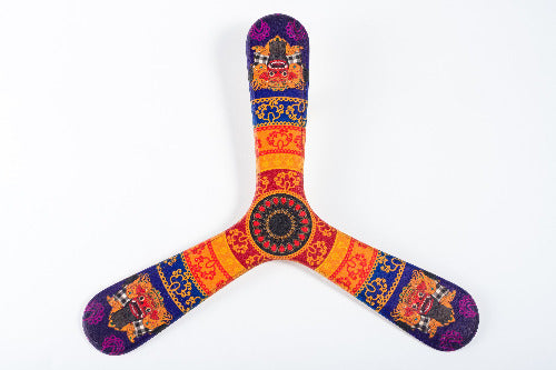 Boomerang d'Indonésie en bois exotique artisanal – modèle traditionnel authentique pour collection et lancer sportif