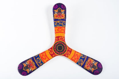 Boomerang d'Indonésie en bois exotique artisanal – modèle traditionnel authentique pour collection et lancer sportif