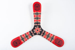 Boomerang maori en bois artisanal 